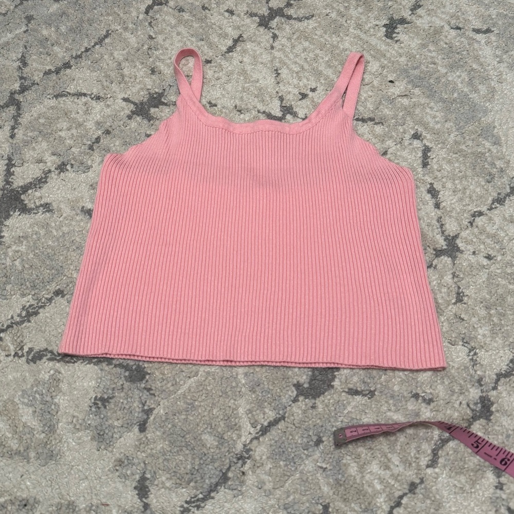 Pink Ribbed Tank Top